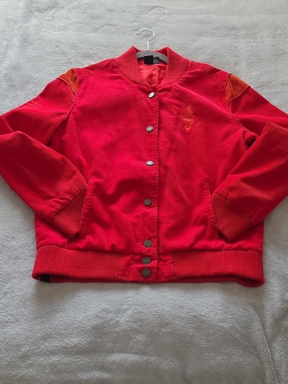Insight Red Women's Bomber Jacket - Casual Corduroy Style